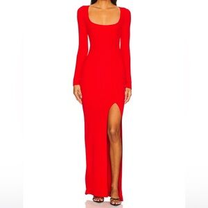 New Good American - STRETCH RIB KNIT MAXI DRESS